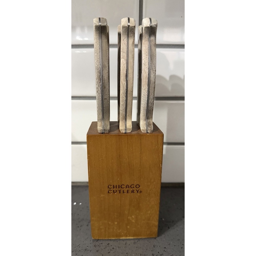 Vtg Chicago Cutlery Steak Knife Set of 6 Block Knives 25C22BN